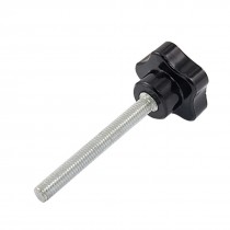 Star Shaped Head 7mm Male Thread Diameter Grip Knob Blk