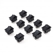 10 Pcs 6 Pins 2 Position I/O Boat Rocker Switch 250V/15A 125V/20A AC