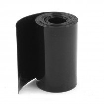 70mm/44mm PVC Heat Shrink Tubing Wrap Black 2m 6.5ft for 18650 Batteries