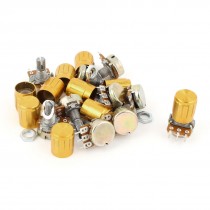 10pcs 1K Ohm Linear Taper Rotary Potentiometer 1KB B1K Pot w Knobs