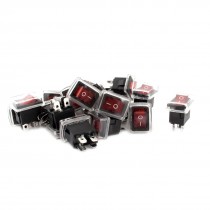 20pcs AC 125V 10A 250V 6A DPST on Off 4 Pins Waterproof Rocker Switch