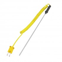 190mm x 3mm Probe K Type 0 500C Temperature Range Coiled Thermocouple 1 5M