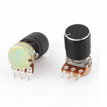 2 Pcs B5K 5K Ohm 13mm 3 Terminals Audio Single Linear Taper Potentiometer