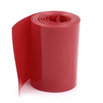 2Meters 50mm Width PVC Heat Shrink Wrap Tube Red for 2 x 18650 Battery