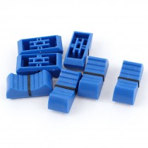 7pcs Digital Audio Mixer Fader Effects Slide Switch Cap Knob Blue 4 x 2mm