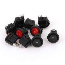 Red Black Button SPST on Off 2 Position 2pin Snap in Rocker Boat Switch 10pcs