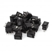 20 Pcs AC125V 10A 250V 6A 3 Pin 3 Position SPST Panel Mount Boat Rocker Switch