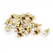 20pcs PCB Panel Mount Audio Video RCA Male Plug Connector Gold Tone