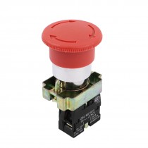 600V Ui 10A Ith Locking SPST 1NC Mushroom Head Emergency Stop Pushbutton Switch
