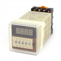 DH48J 8A AC DC 24V 1 9999 8 Pin Adjustable Time Plastic Panel Delay Timer Relay