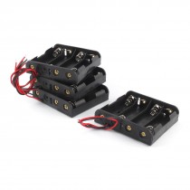 4 Pcs Black 4 x 1 5V AA Battery Batteries Holder Storage Case w Leads Wire