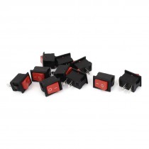 AC 250V 6A 125V 10A 2 Pin SPST I O 2 Position Snap in Boat Rocker Switch 10 Pcs