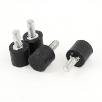 4pcs M4 x 10mm Thread Rubber Vibration Isolator Mounts 3 8" x 3 8"