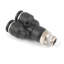 Y Shape 10mm Thread 6mm Air Pneumatic Push In Connector