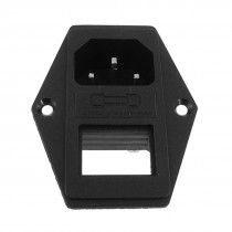 Screw Type 3P IEC 320 C14 Inlet Socket AC 250V 10A w 5mm x 23mm Fuse Holder