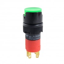 DC 24V Signal Lamp Green Push Button Switch 1NO 1NC