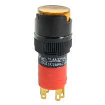 1NO 1NC Contacts Orange Push Button Switch w Lamp DC24V