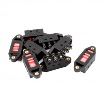 110V 220V DPDT 6pin 3 Position M3 Change Slide Switch Black Red 8pcs