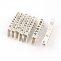 White Plastic Single Row 7 Position Wire Connector Screw Terminal Block 7pcs