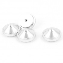 4 Pcs 29x15mm Silver Tone Aluminum CD PC Audio Speaker Amplifier Feet Pads