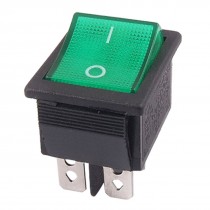 Green Light 4 Pin DPST ON-OFF Snap In Boat Rocker Switch 16A/250V 20A/125V AC
