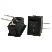 10 x Right Angle ON-OFF I/O SPST 2 Pin Snap In Rocker Switch 6A/250V 10A/125V AC