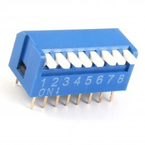 10 Pcs 2.54mm Pitch 8 Position Piano Type DIP Switch Blue Gofam