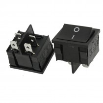 AC 6A/250V 10A/125V 4 Pin ON/OFF 2 Position DPST Snap in Boat Rocker Switch 2pcs