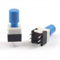 10 Pcs 8 x 8mm x 14mm Latching Tactile Tact Push Button Switch Self Lock w Cap