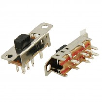 5 Pcs 2.5mm High Knob 8 Pin 3 Position 2P3T DP3T Panel Slide Switch 0.5A 50V DC