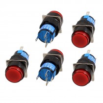 5 x Red LED Lamp SPDT Self Locking NO NC Push Button Switch 12V