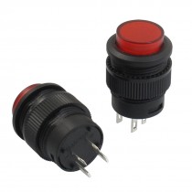 2 Pcs 4 Terminals Red LED Lamp Momentary Push Button Switch DC 3V Rkcro