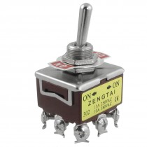 AC 250V 15A 380V 10A ON/ON 2 Position 3PDT 9 Screw Terminals Toggle Switch