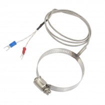 0-400C K Type Temperature Sensors Thermocouple 1 Meter w 2.7" Clamp Hoop Probe