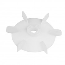 Machine Part Off White Plastic 18mm Inner Dia. Six Vanes Motor Fan Blade