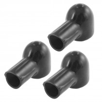 3 Pcs Soft Plastic Battery Terminal Covers Black Angle Type Boots for Car