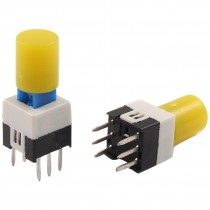 10 Pcs 7x7x16mm Panel PCB Tact Tactile Push Button Switch Self Lock 6 Pin w Cap