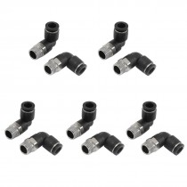 10 Pcs Pneumetic 8mm to 1/4" PT Male Thread One Touch Elbow Quick Fittings