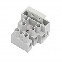 3 Pole 10mm Pitch 5x20mm Fuse Terminal Block Gray 10Pcs