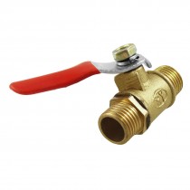 1/4"PT 12.7mm Male Thread Full Port Red Lever Handle Ball Valve