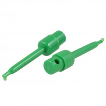 2.2" Long Meter Multimeter Lead Wire Testing Hooks Clip Green 2 Pcs