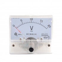 Beige Screw Mounting Head Voltage Test AC 20V Analog Volt Meter Panel