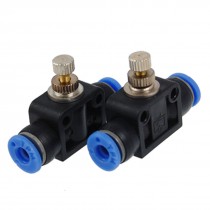 2 Pcs 4mm Two Way Quick Connector Speed Control Fitting