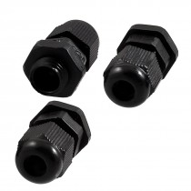 3 Pcs PG7 Black Plastic Wire Connector Gland 3-6.5mm Cables