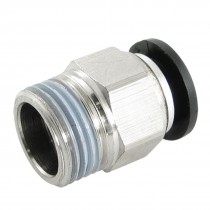 Silver Tone 10mm One Touch Push to Connect Thread Instant Fittings