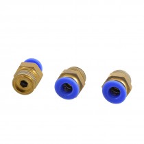 3 Pcs 6mm Tube 1 4" Thread One Touch Air Pneumatic Quick Coupler Connectors