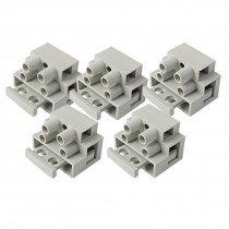 5 Pcs 10mm Pitch 2 Position Fused Terminal Block Gray