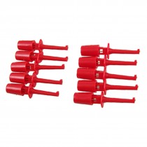 Red Multimeter Lead Wire Test Hooks Clip Set 10 Pcs 