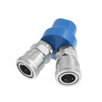 Air Compressor Double Splitter Connector Joint Pipe Tube Quick Fitting