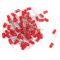 60 Pcs 3V 5mm Round Head Red LED Light Emitting Diodes
